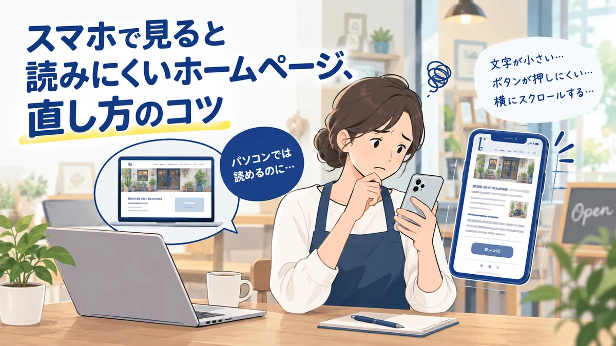 スマホで見ると読みにくいホームページ、直し方のコツ