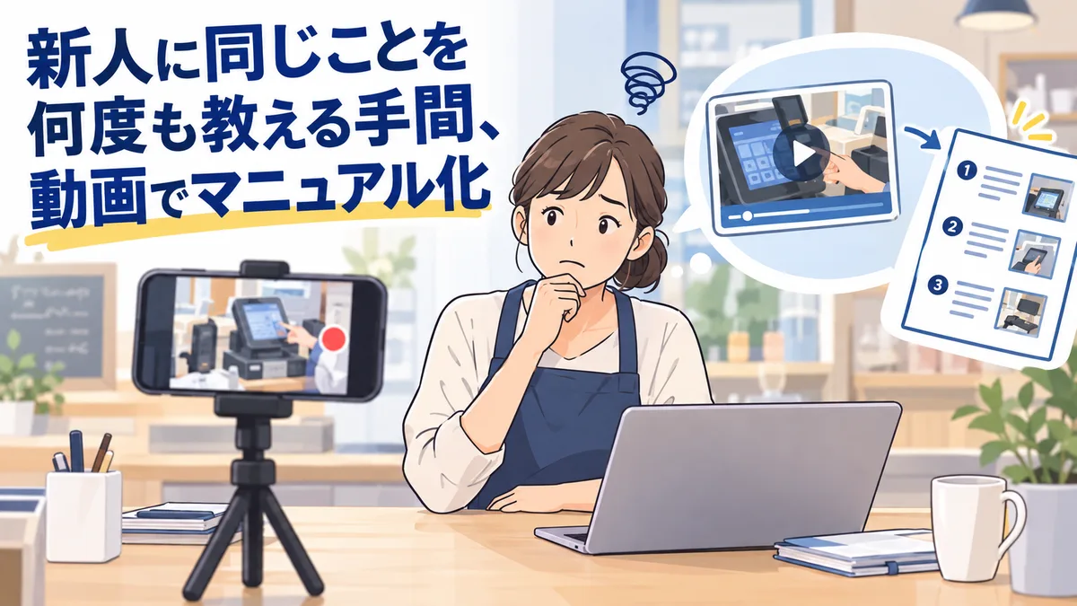 新人に同じことを何度も教える手間、動画でマニュアル化