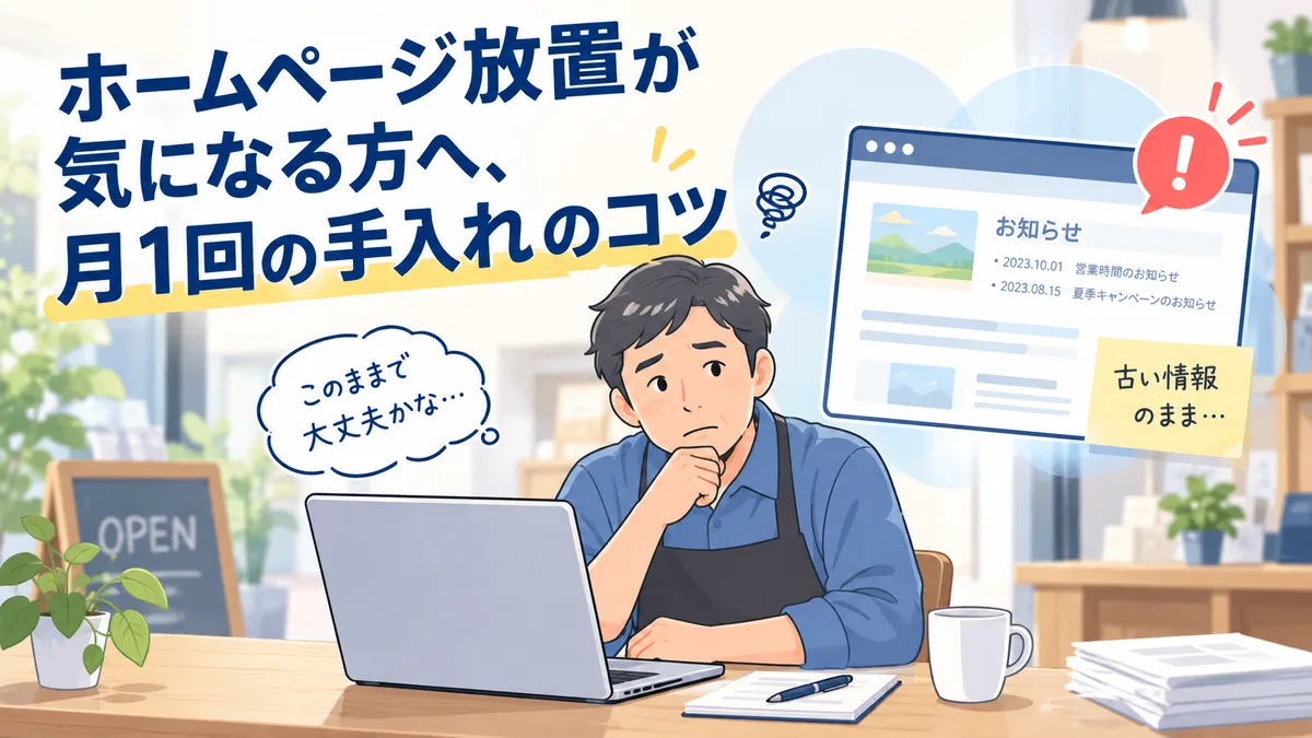 ホームページ放置が気になる方へ、月1回の手入れのコツ